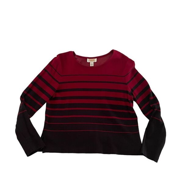 Talbots long sleeve black red sweater Size L - Picture 1 of 7